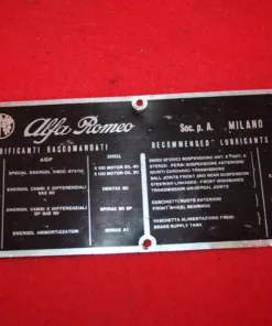 Targhetta lubrificanti