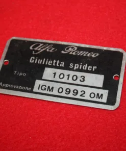 Targhetta identificativa IGM Giulietta spider