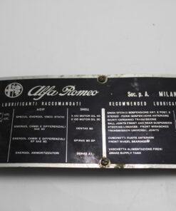 Targhetta lubrificazione